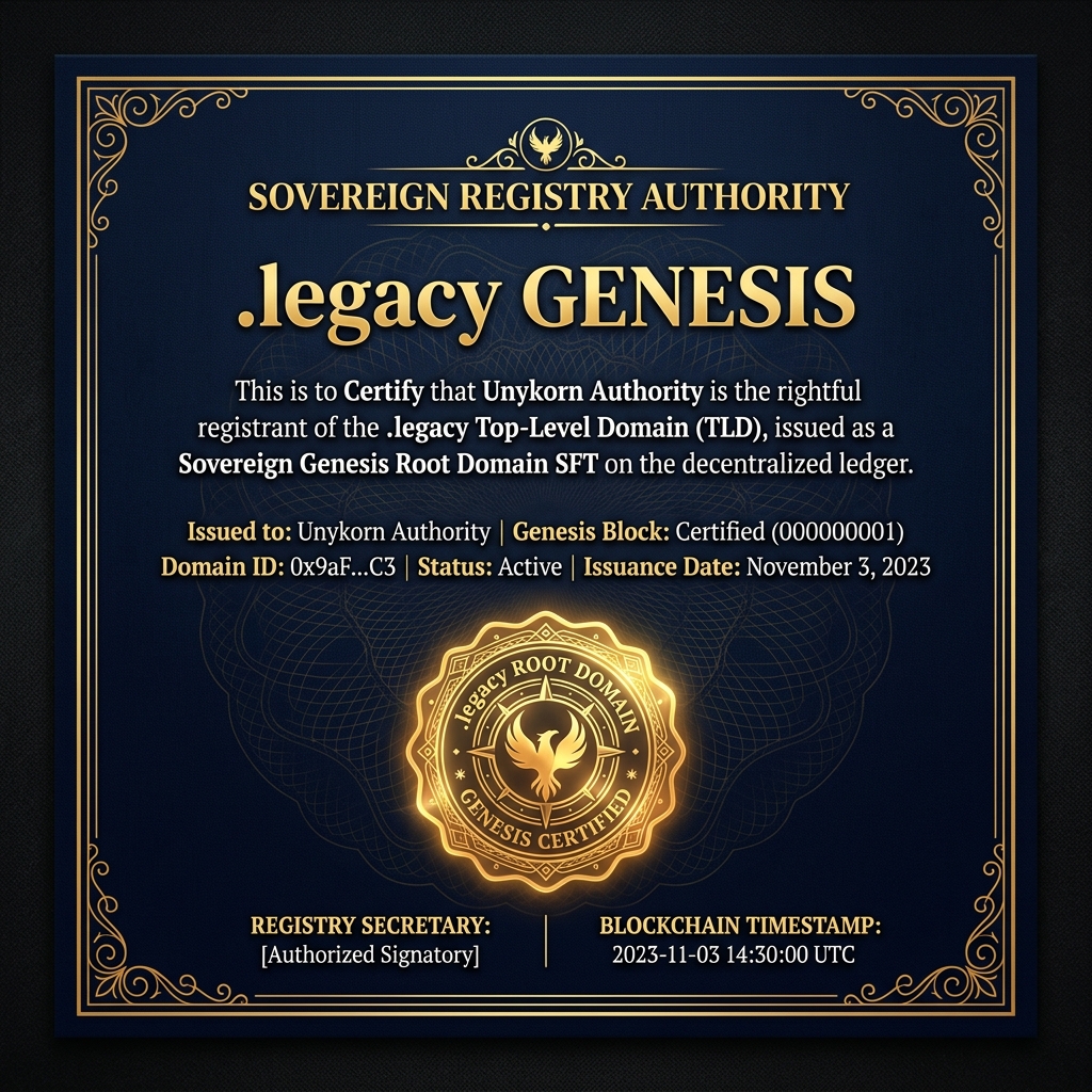 .legacy Genesis Certificate